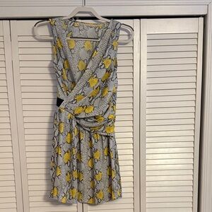 RACHEL Rachel Roy Yellow and Gray Floral Mini Dress